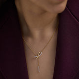 Vogue Bow Diamond Lariat Necklace