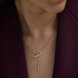 Vogue Bow Diamond Lariat Necklace