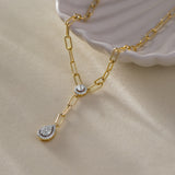 Dew Drop Diamond Lariat Necklace