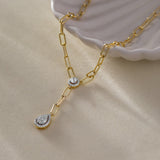 Dew Drop Diamond Lariat Necklace