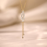 Infinity Knot Diamond Lariat Necklace