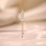 Infinity Knot Diamond Lariat Necklace