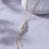 Infinity Knot Diamond Lariat Necklace