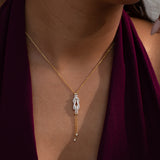 Infinity Knot Diamond Lariat Necklace