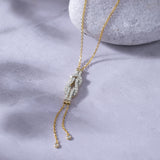 Infinity Knot Diamond Lariat Necklace