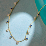 Charm Station Necklace, 14K Solid Gold, 3/8 ct Lab Grown Diamond-6