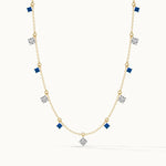 Charm Station Necklace, 14K Solid Gold, 3/8 ct Lab Grown Diamond-3