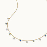 Charm Station Necklace, 14K Solid Gold, 3/8 ct Lab Grown Diamond-7