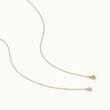 Charm Station Necklace, 14K Solid Gold, 3/8 ct Lab Grown Diamond-8