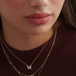 Butterfly Pave Diamond Necklace, 14K Solid Gold, 1/4 ct Lab Grown Diamond-4