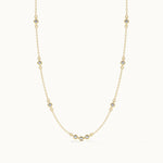 Trio Diamond Station Necklace, 14K Gold Vermeil, 1/3 ct Lab Grown Diamond-3