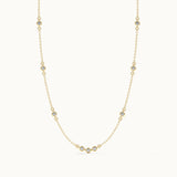 Trio Diamond Station Necklace, 14K Gold Vermeil, 1/3 ct Lab Grown Diamond-3