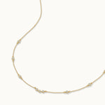 Trio Diamond Station Necklace, 14K Gold Vermeil, 1/3 ct Lab Grown Diamond-7