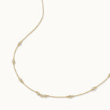 Trio Diamond Station Necklace, 14K Gold Vermeil, 1/3 ct Lab Grown Diamond-7