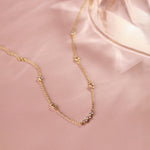 Trio Diamond Station Necklace, 14K Solid Gold, 1/3 ct Lab Grown Diamond-1