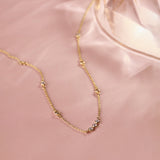 Trio Diamond Station Necklace, 14K Solid Gold, 1/3 ct Lab Grown Diamond-1