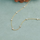 Bezel Diamond Station Necklace, 14K Gold Vermeil, 5/8 ct Lab Grown Diamond-1