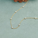 Bezel Diamond Station Necklace