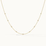 Bezel Diamond Station Necklace, 14K Gold Vermeil, 5/8 ct Lab Grown Diamond-3