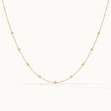 Bezel Diamond Station Necklace, 14K Gold Vermeil, 5/8 ct Lab Grown Diamond-3