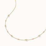 Pearl Station Necklace, 14K Gold Vermeil-6
