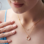 Bezel-Set Diamond Station Necklace, 14K Solid Gold, 1/3 ct Lab Grown Diamond-8