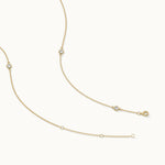 Bezel-Set Diamond Station Necklace, 14K Solid Gold, 1/3 ct Lab Grown Diamond-7
