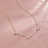 Floral Diamond Station Necklace