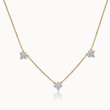 Floral Diamond Station Necklace