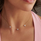 Floral Diamond Station Necklace