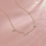 Floral Diamond Station Necklace