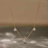 Floral Diamond Station Necklace