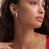 Three Stone Diamond Necklace, Sterling Silver, 1/2 ct Lab Grown Diamond-2