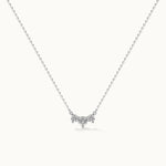 Three Stone Diamond Necklace, Sterling Silver, 1/2 ct Lab Grown Diamond-3