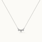 Three Stone Diamond Necklace, Sterling Silver, 1/2 ct Lab Grown Diamond-3