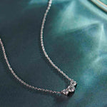 Three Stone Diamond Necklace, Sterling Silver, 1/2 ct Lab Grown Diamond-6