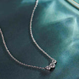 Three Stone Diamond Necklace, Sterling Silver, 1/2 ct Lab Grown Diamond-6