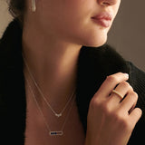 Three Stone Diamond Necklace, 14K Solid Gold, 1/2 ct Lab Grown Diamond-5