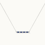 Baguette Diamond Bar Necklace, Sterling Silver, 1/5 ct Lab Grown Diamond-3