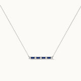 Baguette Diamond Bar Necklace, Sterling Silver, 1/5 ct Lab Grown Diamond-3