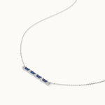 Baguette Diamond Bar Necklace, Sterling Silver, 1/5 ct Lab Grown Diamond-7