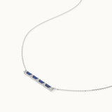 Baguette Diamond Bar Necklace, Sterling Silver, 1/5 ct Lab Grown Diamond-7