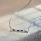 Baguette Diamond Bar Necklace, Sterling Silver, 1/5 ct Lab Grown Diamond-6
