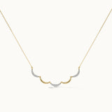 Scallop Diamond Necklace, 14K Solid Gold, 1/6 ct Lab Grown Diamond-3