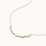 Scallop Diamond Necklace, 14K Solid Gold, 1/6 ct Lab Grown Diamond-6