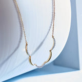 Scallop Diamond Necklace, 14K Solid Gold, 1/6 ct Lab Grown Diamond-5