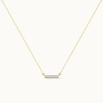 Chain Link Diamond Bar Necklace, 14K Solid Gold, 1/20 ct Lab Grown Diamond-3