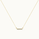Chain Link Diamond Bar Necklace, 14K Solid Gold, 1/20 ct Lab Grown Diamond-3