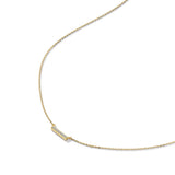 Chain Link Diamond Bar Necklace, 14K Solid Gold, 1/20 ct Lab Grown Diamond-5