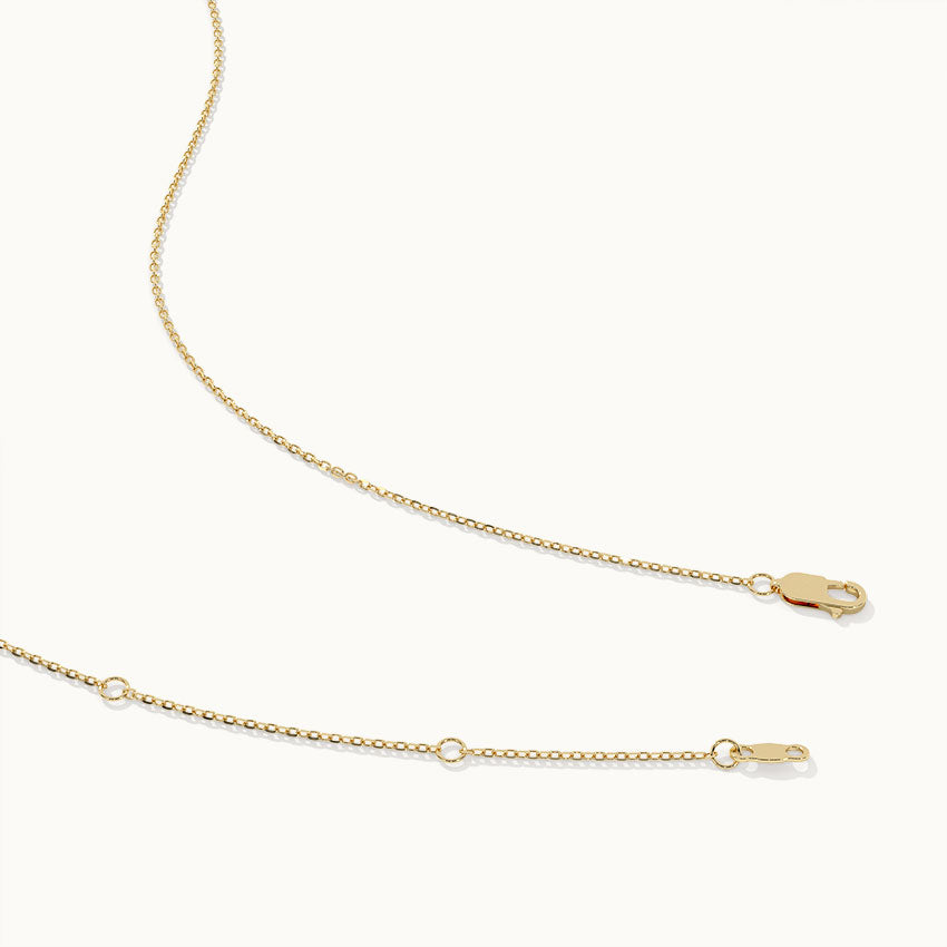 Chain Link Diamond Bar Necklace